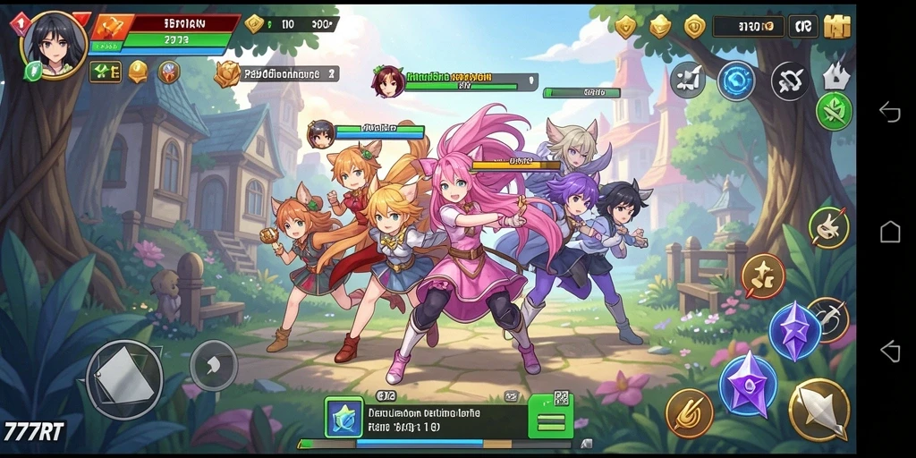 Screenshot gameplay 777RT dengan karakter anime yang menawan.