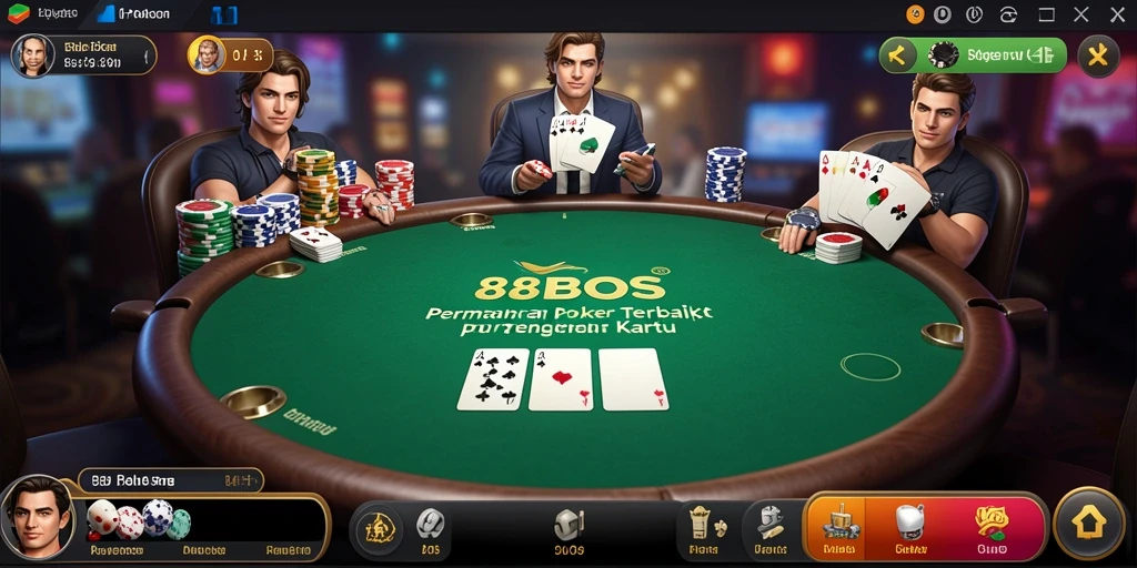 Screenshot utama 88BOS menampilkan gameplay Poker yang menggembirakan.