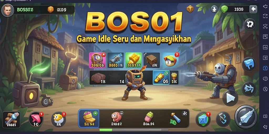 Tampilan seru gameplay BOS01 dengan fitur Idle yang menarik.