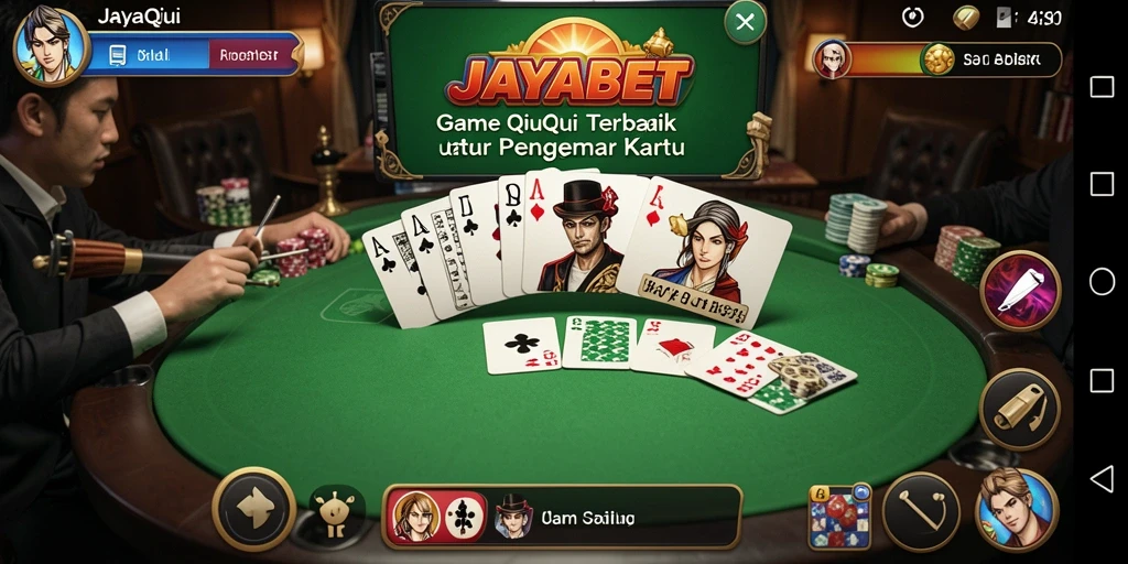Screenshot utama JAYABET menampilkan gameplay QiuQiu yang seru dan menarik.