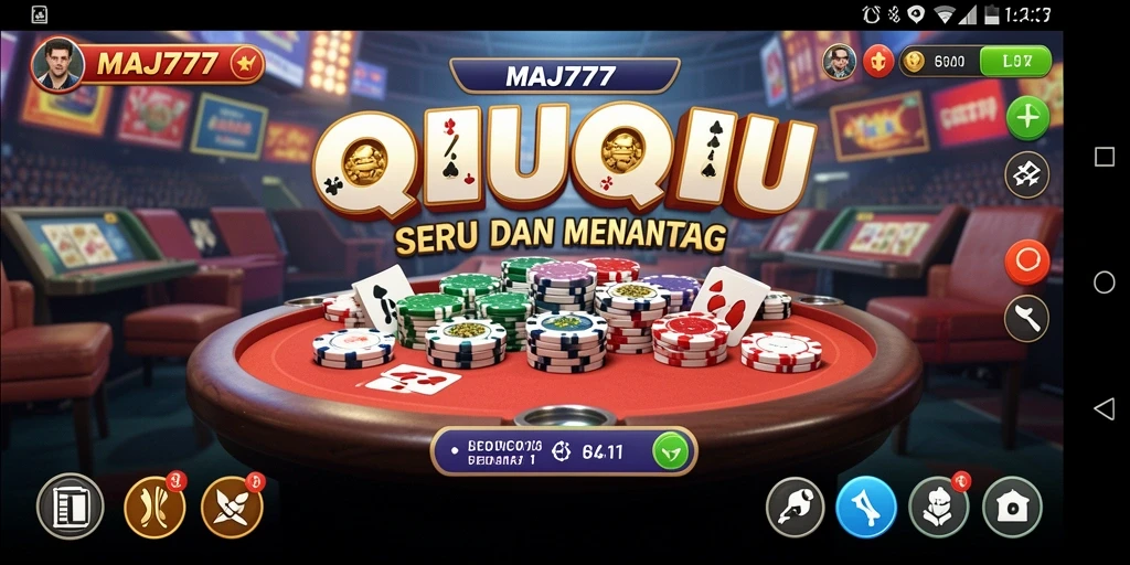 Screenshot MAJ777 menunjukkan gameplay seru di QiuQiu.