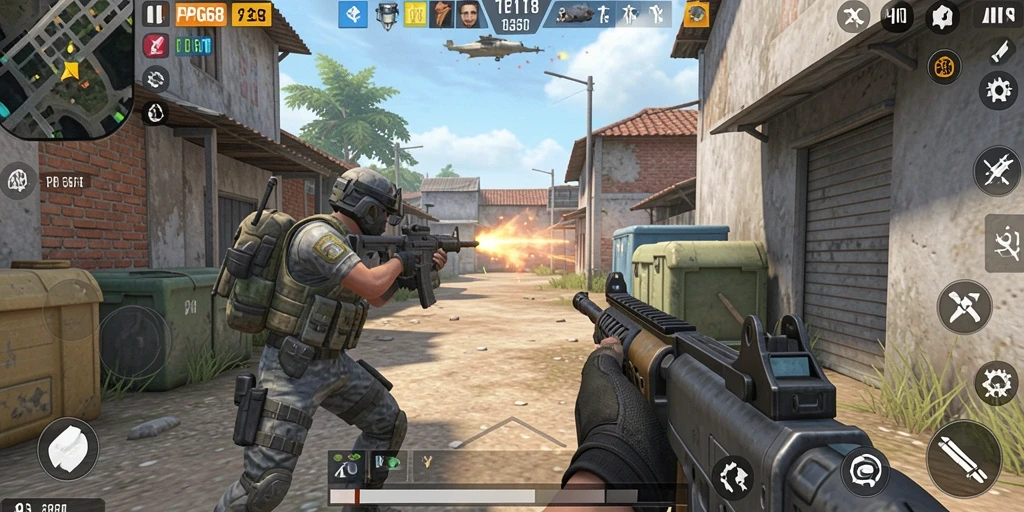 Screenshot PGG68 menampilkan aksi tembak-menembak yang seru dan mendebarkan.