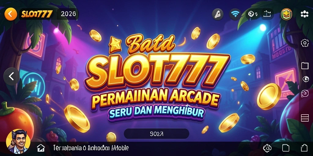 Screenshot utama SLOT777 menunjukkan aksi seru dalam permainan Arcade.